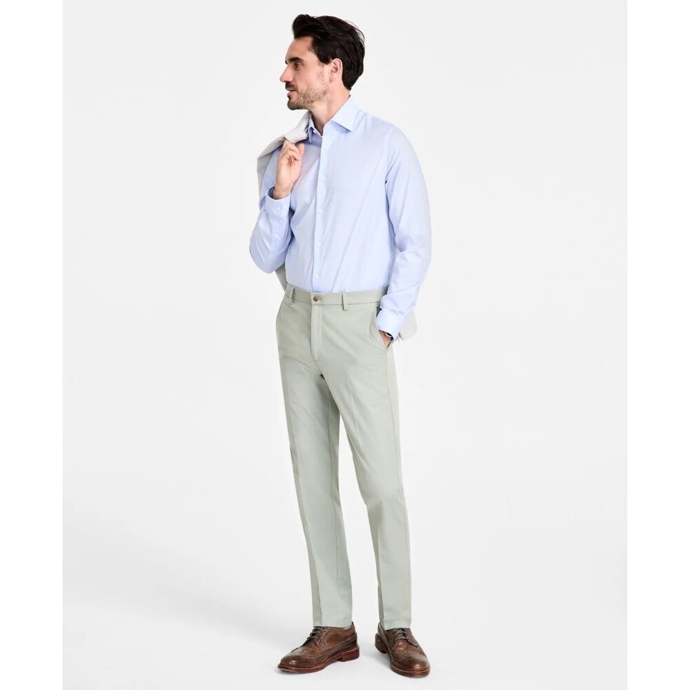 $95 NEW MICHAEL KORS Mens 38x30 Mint Green Stretch Bedford Dress Pants/Slacks